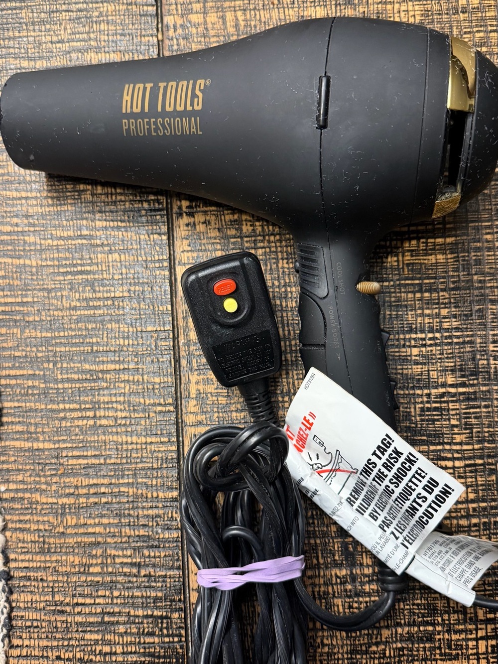 Hot Tools Professional Black Hair Dryer with Gold Accents